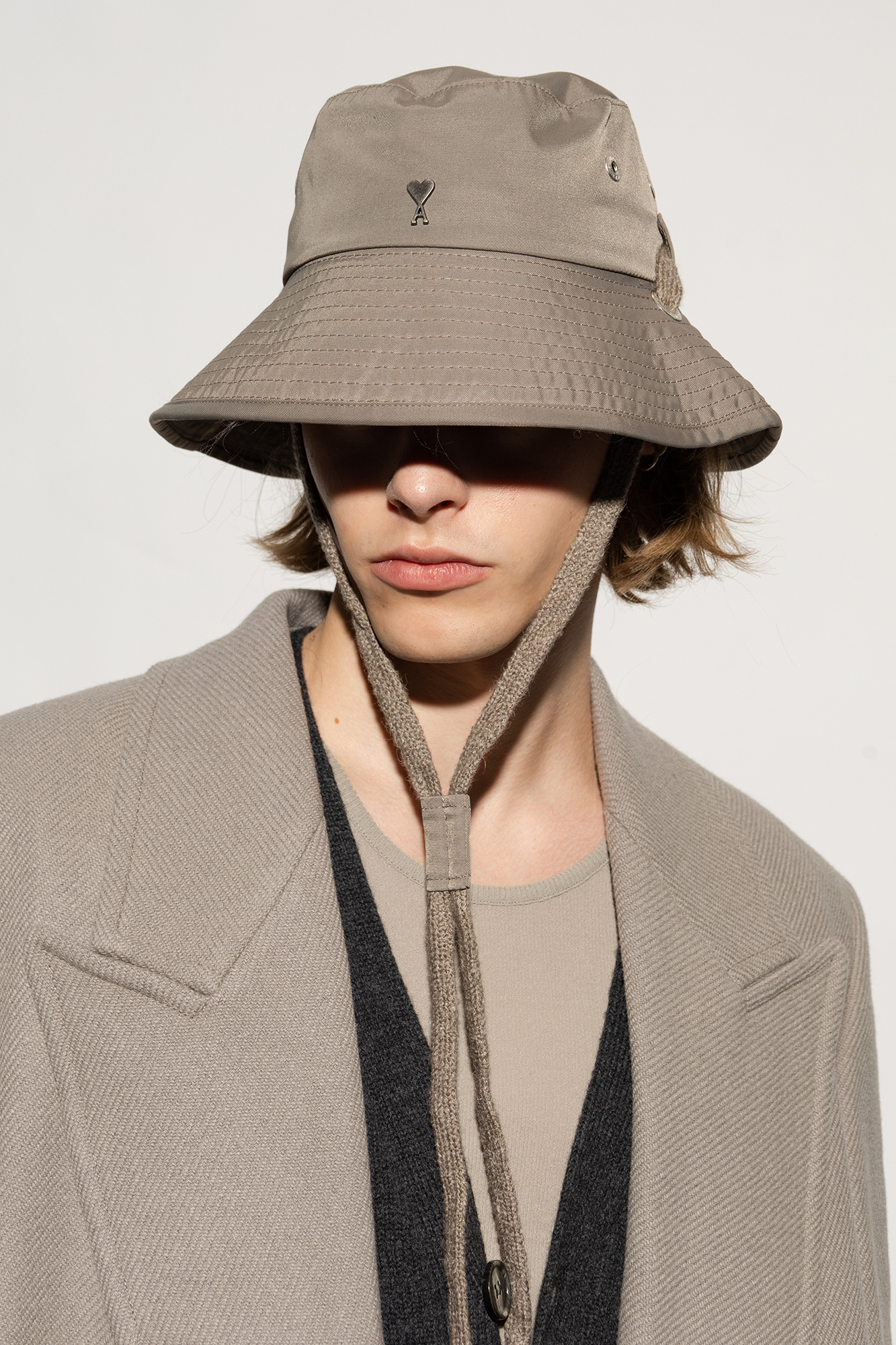 Grey Bucket hat with logo Ami Alexandre Mattiussi - Vitkac Canada